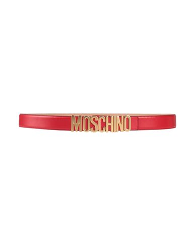 Shop Moschino Man Belt Brick Red Size 42 Soft Leather