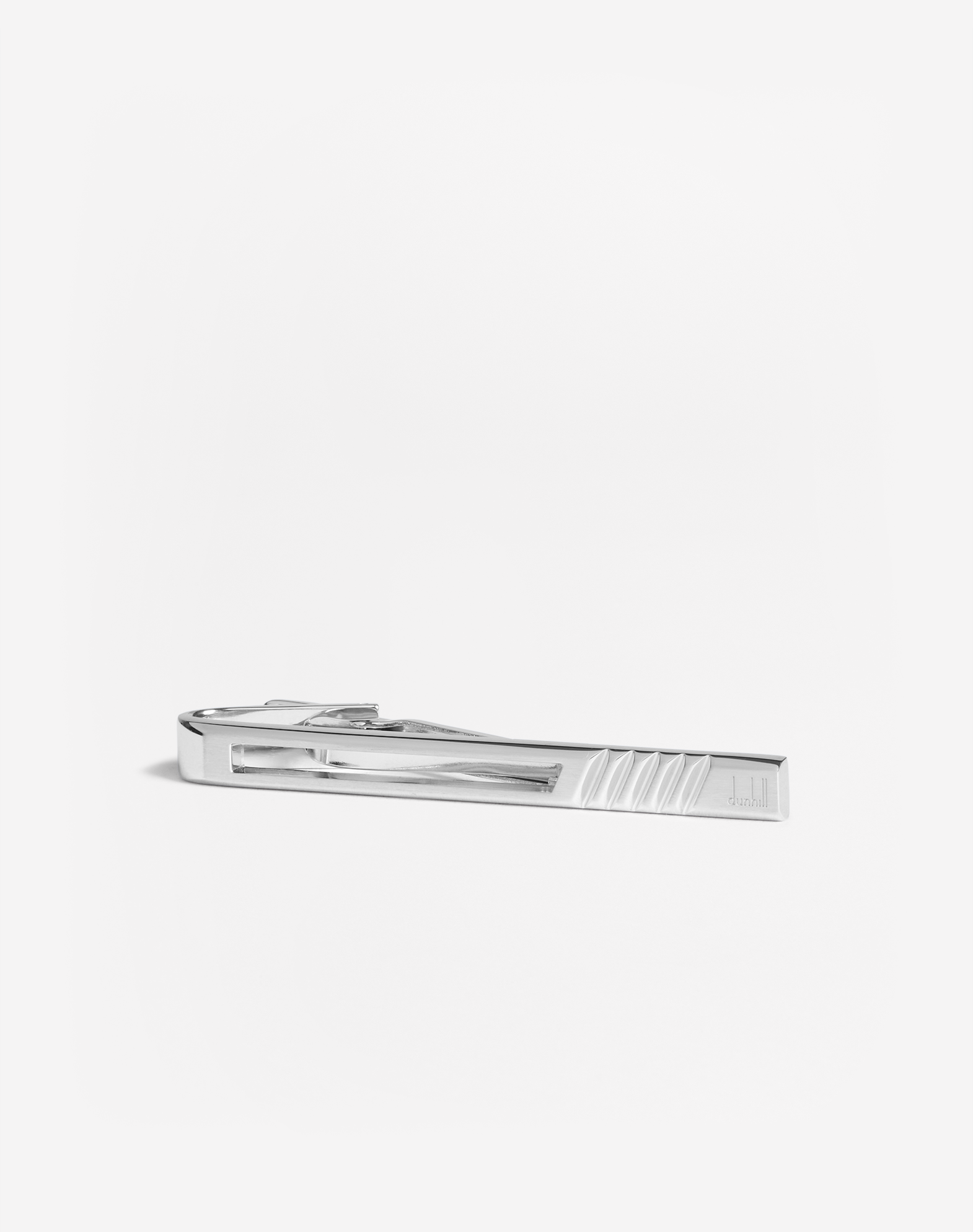Dunhill Gear Plate Tiebar In Silver/crystal