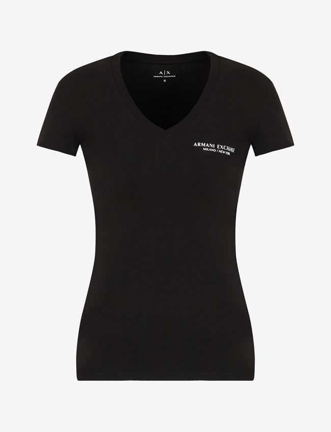 Armani Exchange T-Shirt Con Logo Nero Cotone