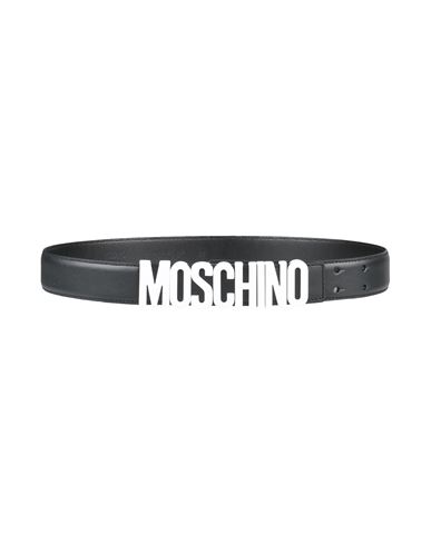 Moschino Man Belt Black Size 38 Soft Leather