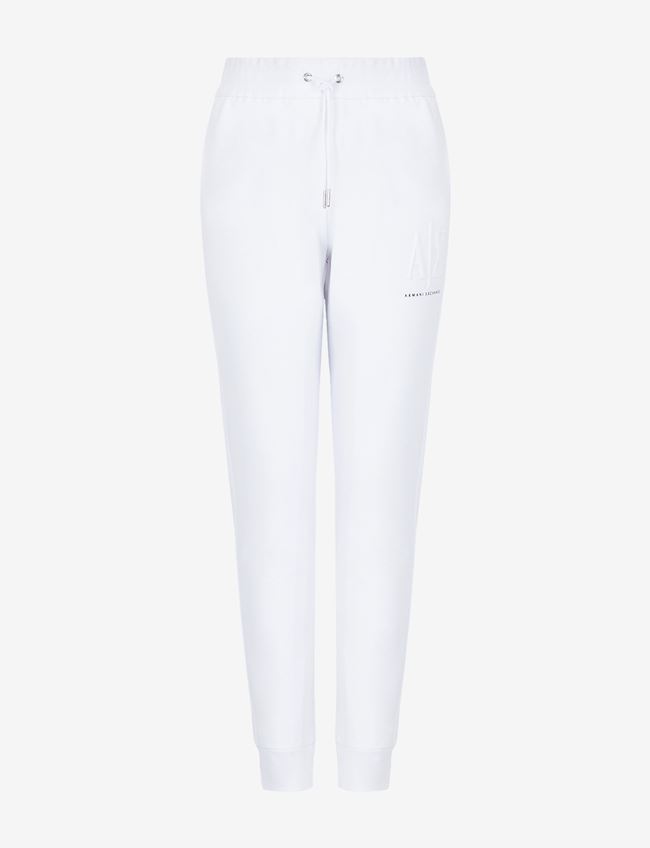 Armani Exchange Pantalone Da Jogging Bianco Cotone
