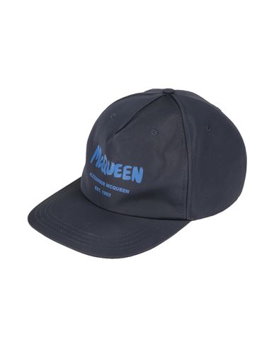 Shop Alexander Mcqueen Man Hat Navy Blue Size 7 ⅛ Polyester