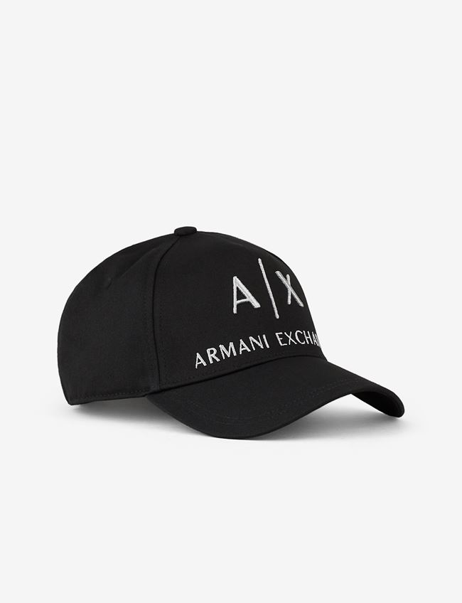 ARMANI EXCHANGE HAT BLACK COTTON,46810421RL