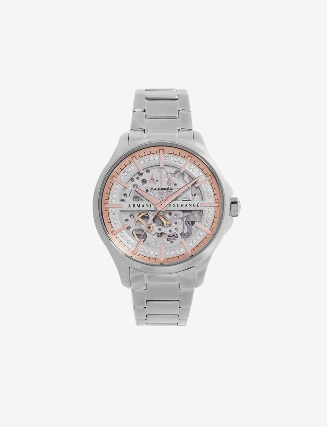 Armani Exchange Analog Watches Argento Acciaio Inox, Cristallo