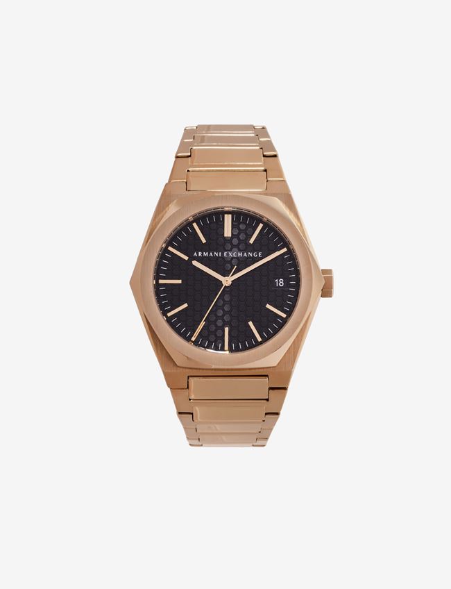 Armani Exchange Analog Watches Oro Acciaio Inox, Cristallo, Plastica