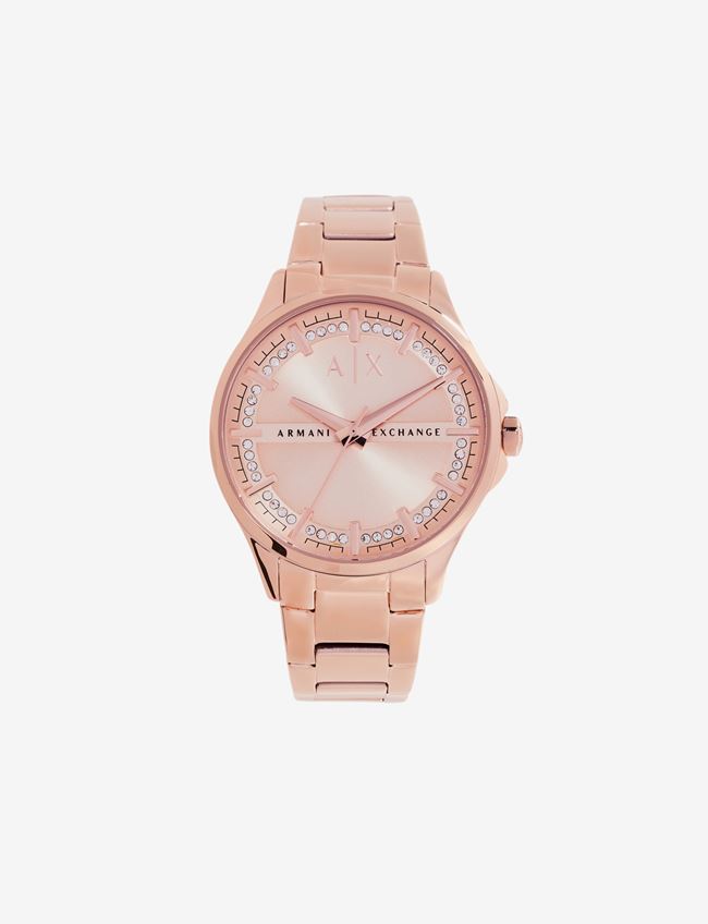 Armani Exchange Analog Watches Rame Acciaio Inox, Cristallo