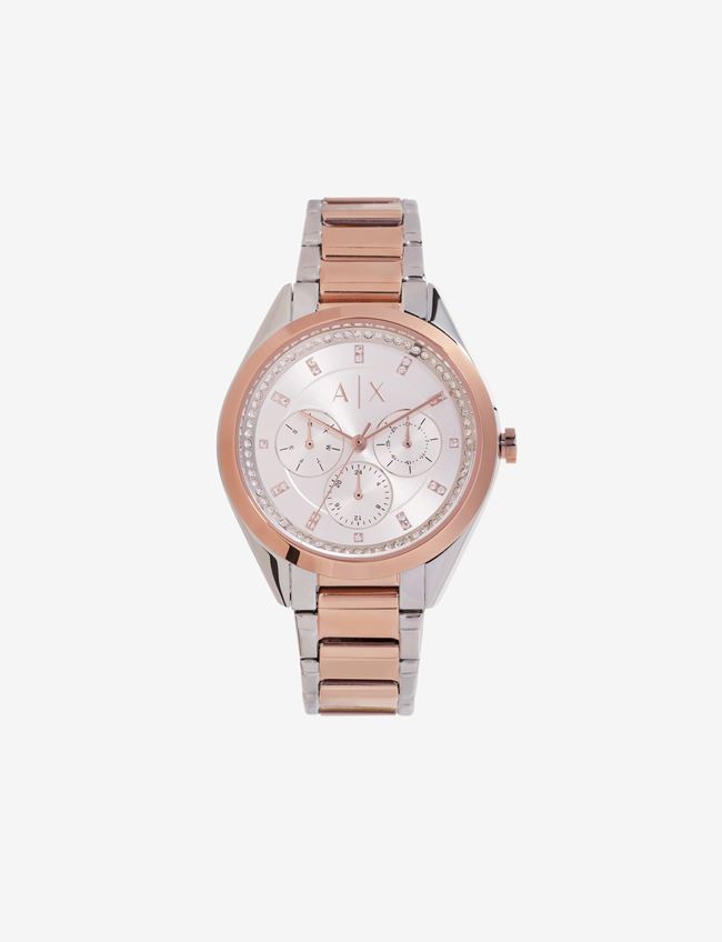 Armani Exchange Analog Watches Argento Acciaio Inox, Cristallo