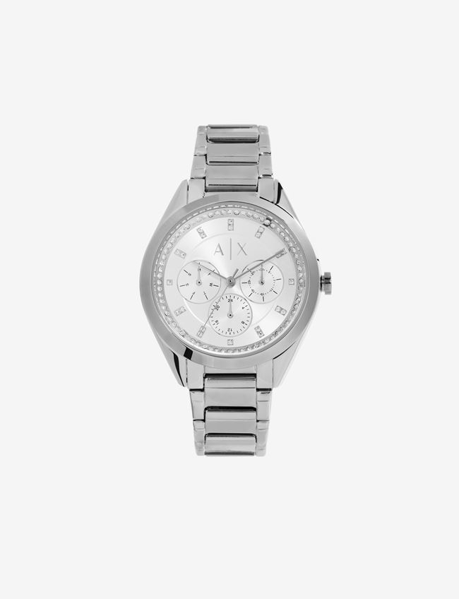 Armani Exchange Analog Watches Argento Acciaio Inox, Cristallo