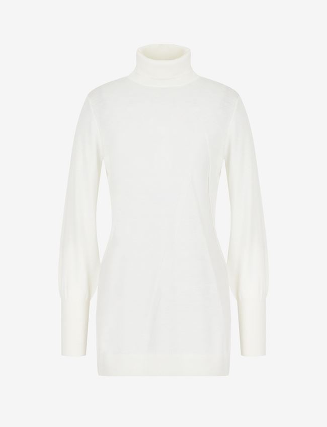 Armani Exchange Maglia A Collo Alto Avorio Lana Vergine