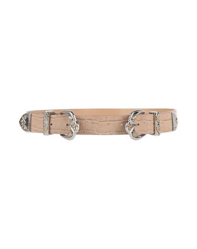 Maje Woman Belt Beige Size 1 Leather In Beige