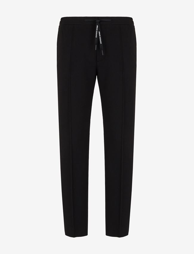 Armani Exchange Pantaloni Casual Nero Poliestere, Cotone, Elastan