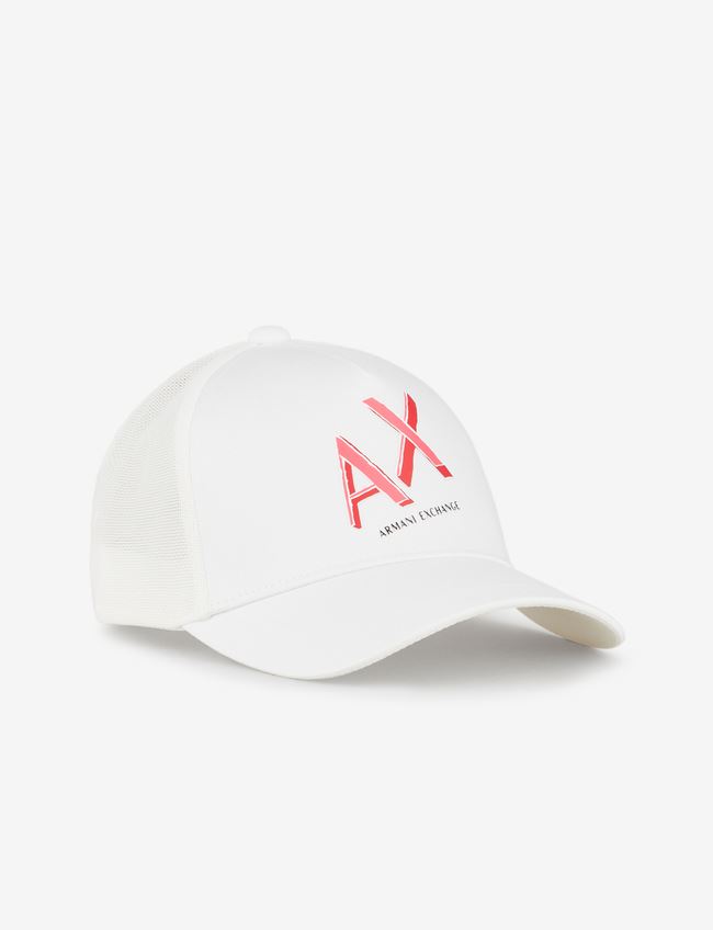 Armani Exchange Cappello Bianco Cotone, Poliestere