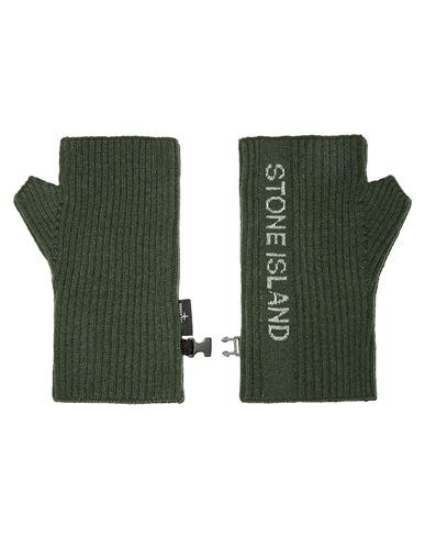 STONE ISLAND N05A7 REFLECTIVE VANISE' LETTERING Gloves Man Olive Green EUR 144