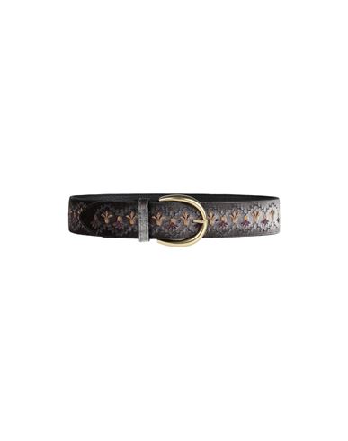 Woman Belt Dark green Size 32 Leather, Textile fibers