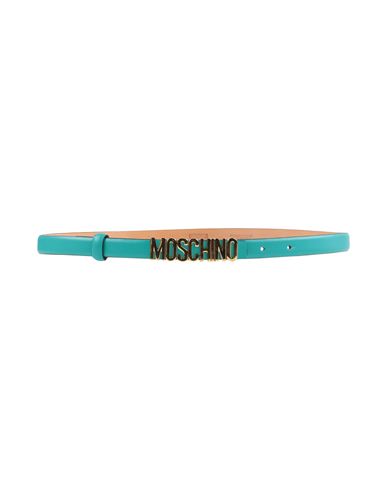 Moschino Couture Woman Belt Turquoise Size 8 Soft Leather In Blue