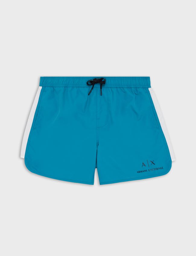 Armani Exchange Costume Da Bagno Azzurro Poliestere