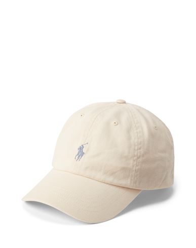 Polo Ralph Lauren Cotton Chino Ball Cap Man Hat Ivory Size Onesize Cotton In White
