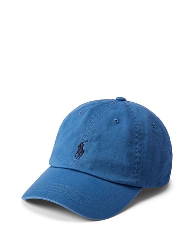 Shop Polo Ralph Lauren Cotton Chino Ball Cap Man Hat Light Blue Size Onesize Cotton