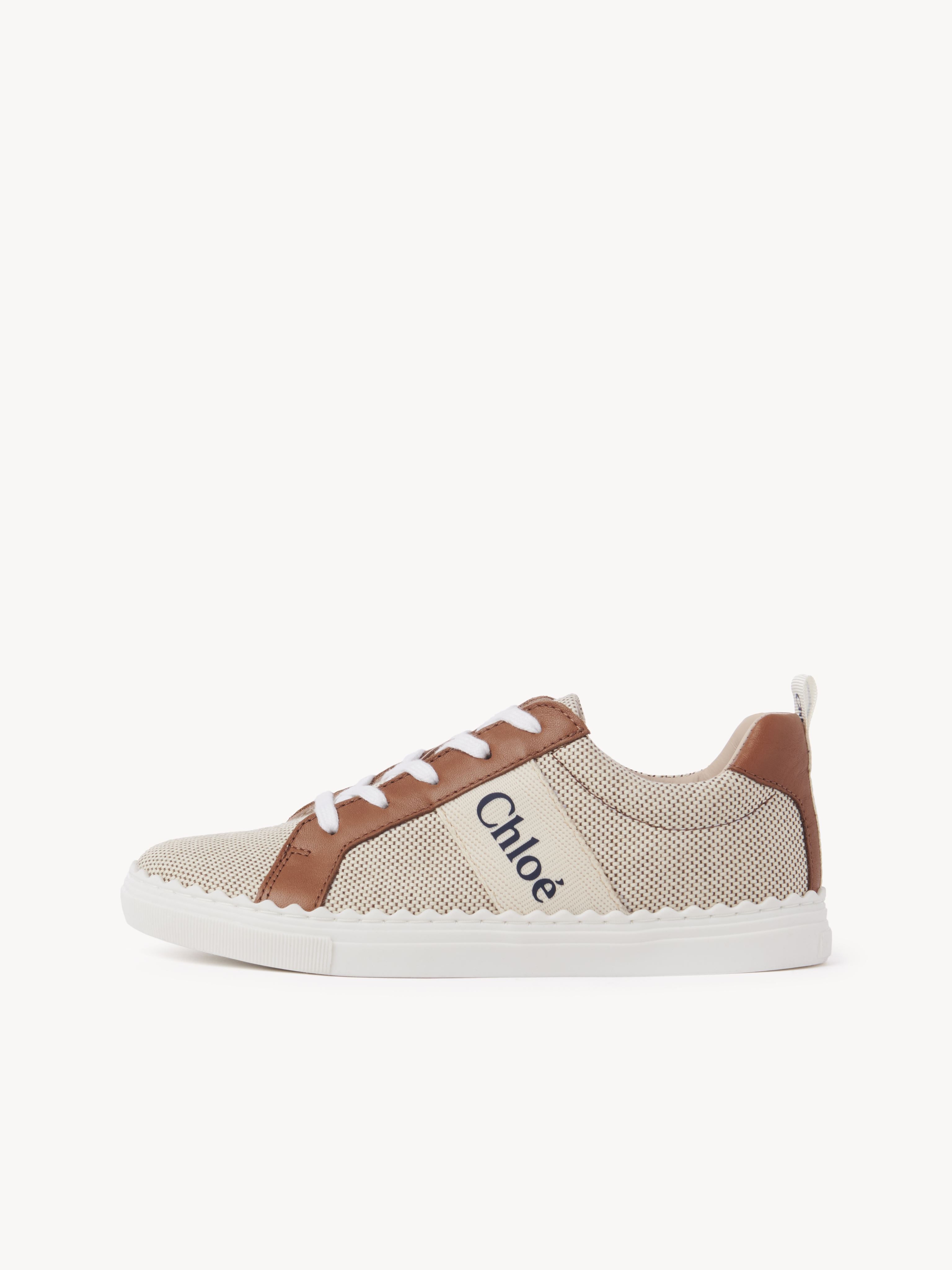 Chloé Lauren Linen Web Low-top Sneakers In Orange