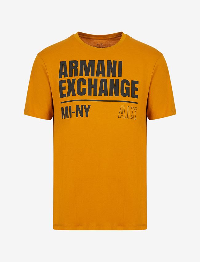 Armani Exchange T-Shirt Con Logo Ocra Cotone