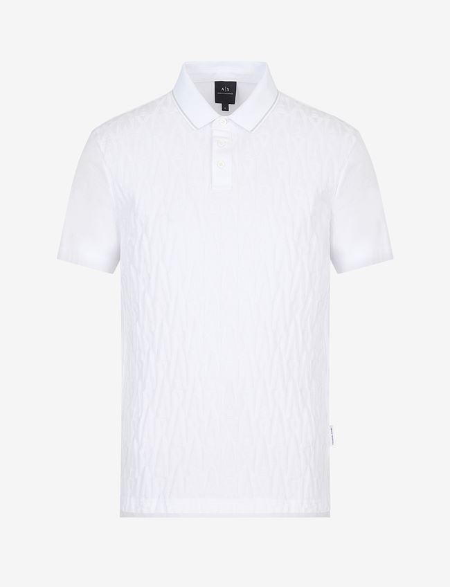 Armani Exchange Polo A Maniche Corte Bianco Cotone