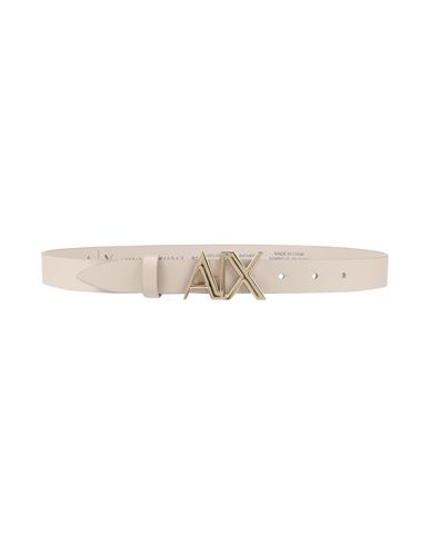 Armani Exchange Woman Belt Taupe Size 32 Bovine Leather In Grey