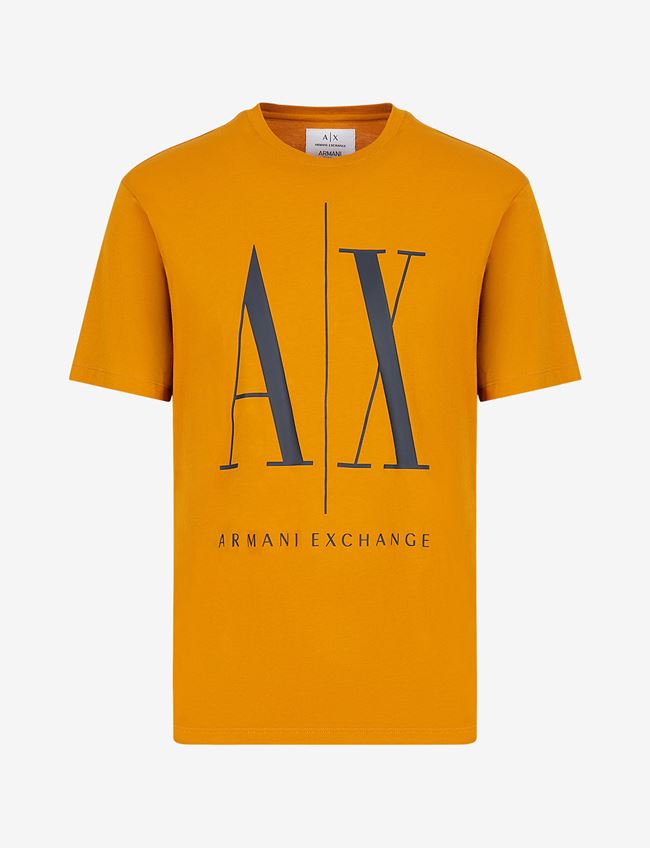 Armani Exchange T-Shirt Con Logo Ocra Cotone
