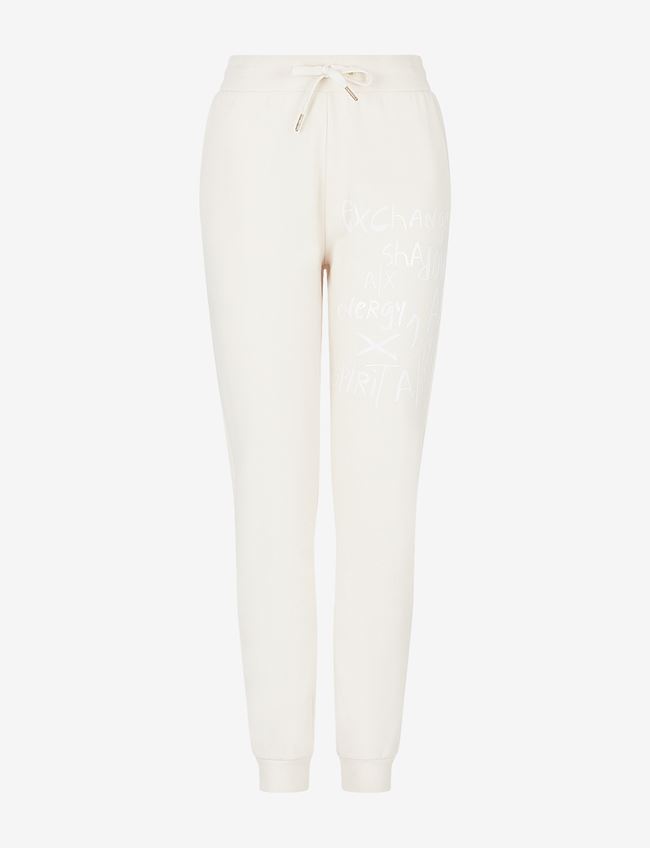 Armani Exchange Pantalone Da Jogging Avorio Cotone
