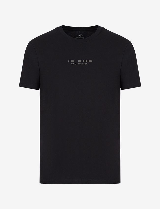 Armani Exchange T-Shirt Con Logo Nero Cotone