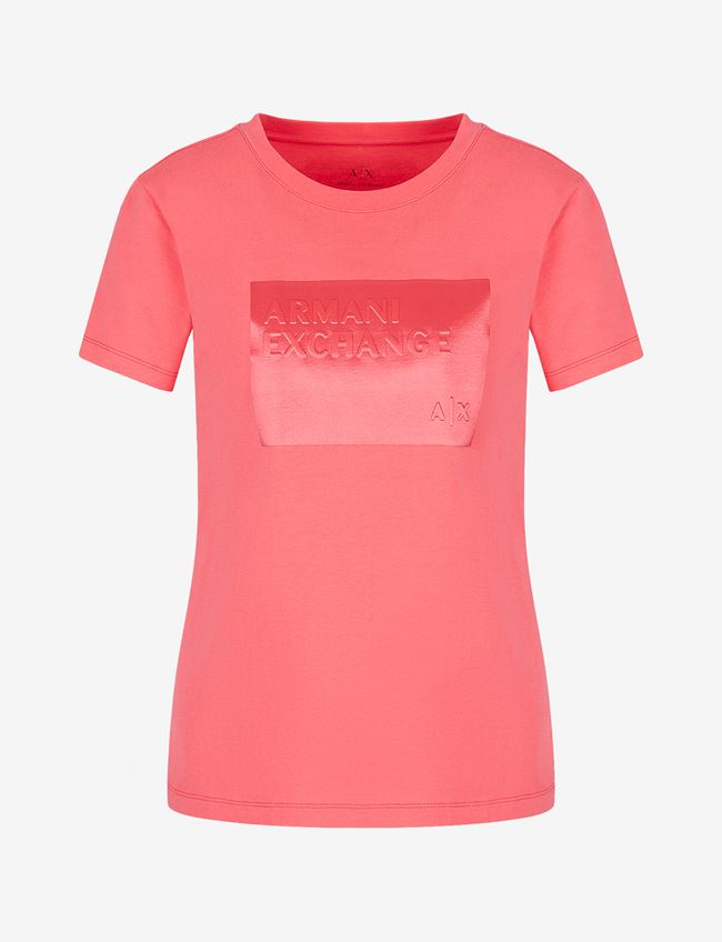Armani Exchange T-Shirt Con Logo Rosso Cotone