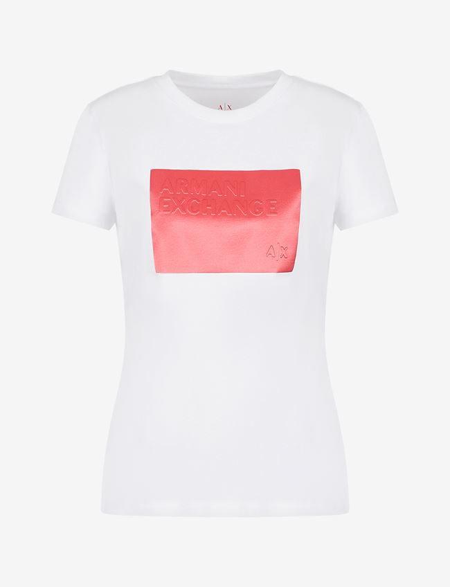 Armani Exchange T-Shirt Con Logo Bianco Cotone