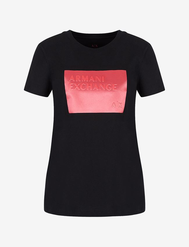 Armani Exchange T-Shirt Con Logo Nero Cotone