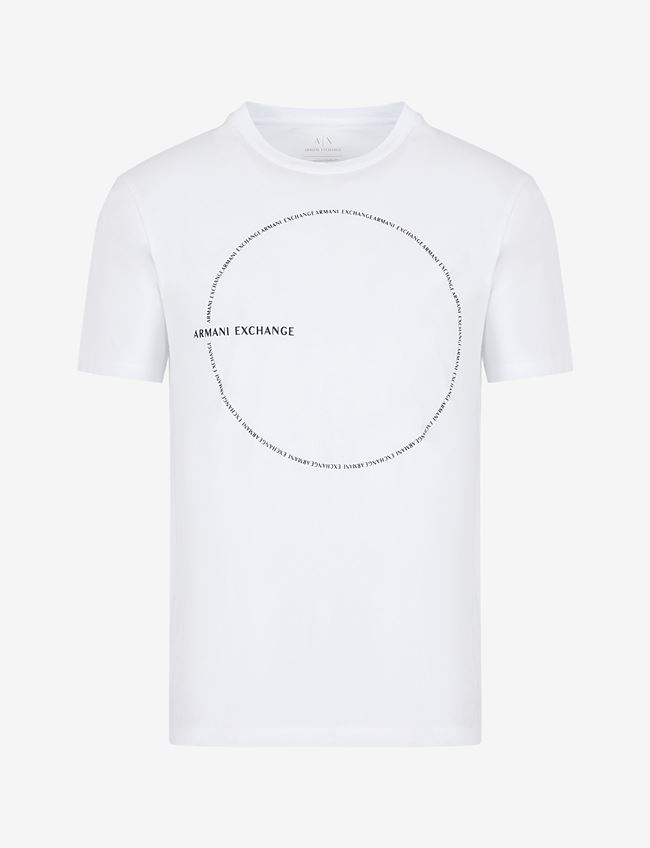 Armani Exchange T-Shirt Con Stampa Bianco Cotone