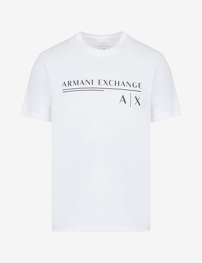 Armani Exchange T-Shirt Con Logo Bianco Cotone