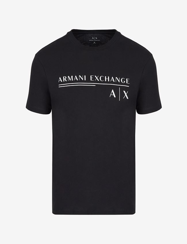 Armani Exchange T-Shirt Con Logo Nero Cotone