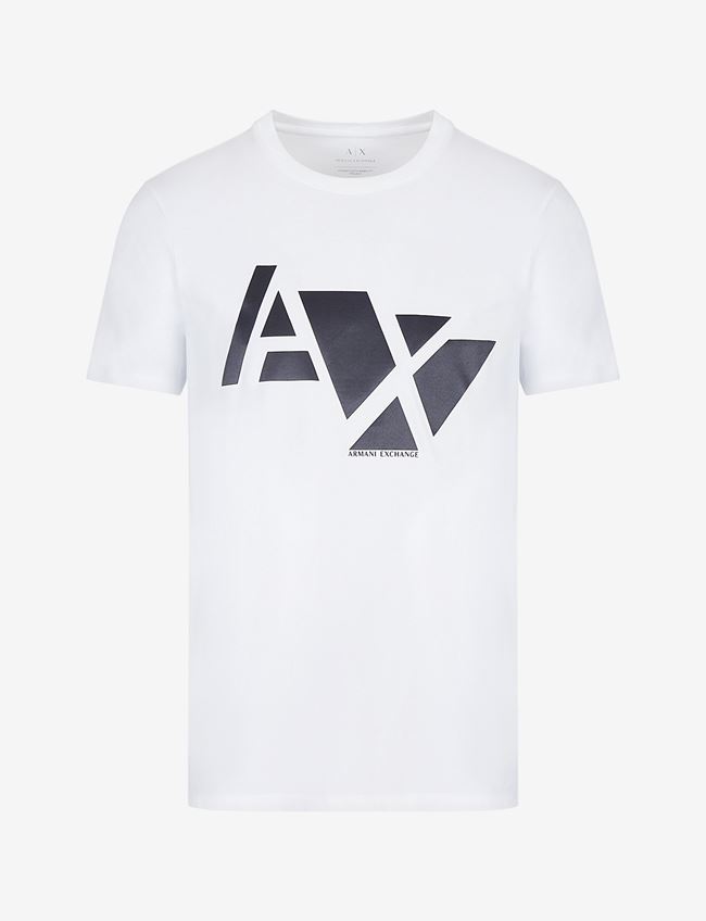 Armani Exchange T-Shirt Con Logo Bianco Cotone