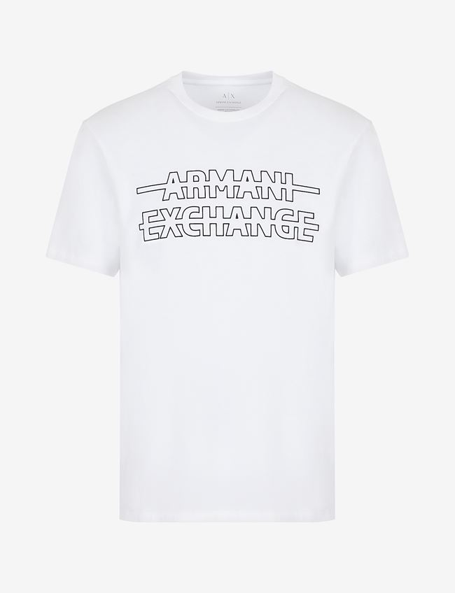 Armani Exchange T-Shirt Con Logo Bianco Cotone