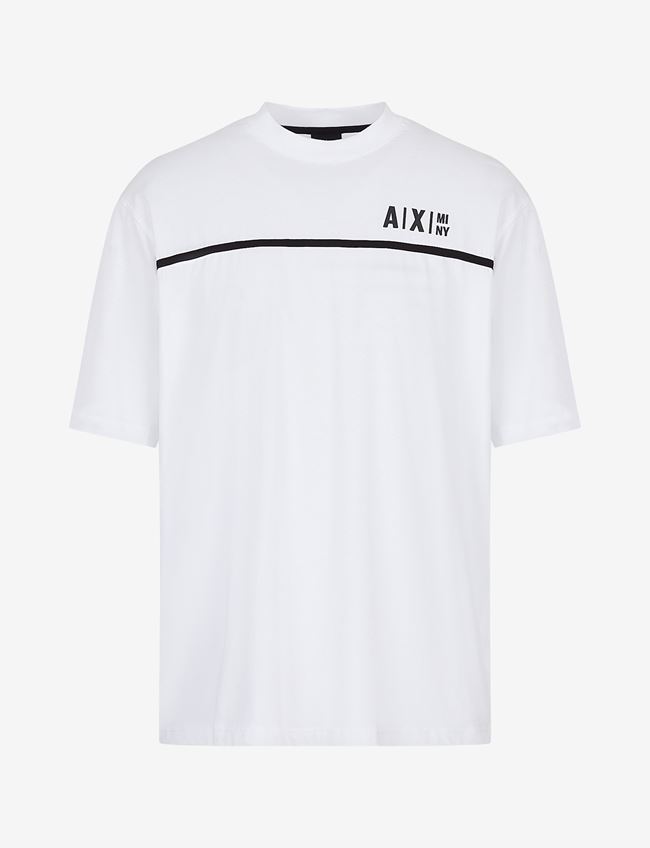 Armani Exchange T-Shirt Con Logo Bianco Cotone