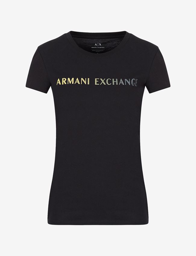 Armani Exchange T-Shirt Con Logo Nero Cotone