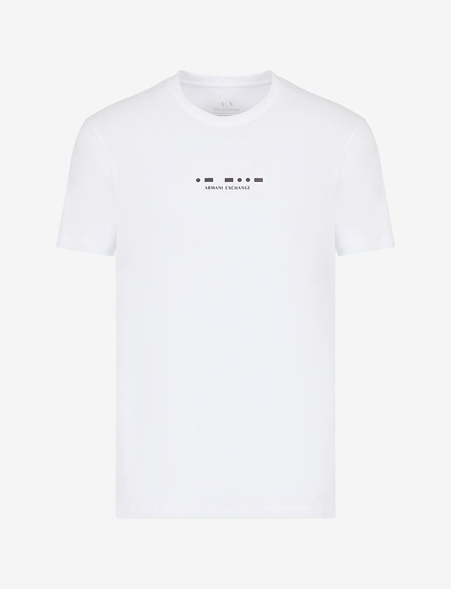 Armani Exchange T-Shirt Con Logo Bianco Cotone
