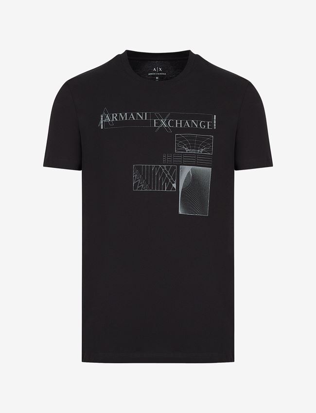 Armani Exchange T-Shirt A Maniche Corte Nero Cotone