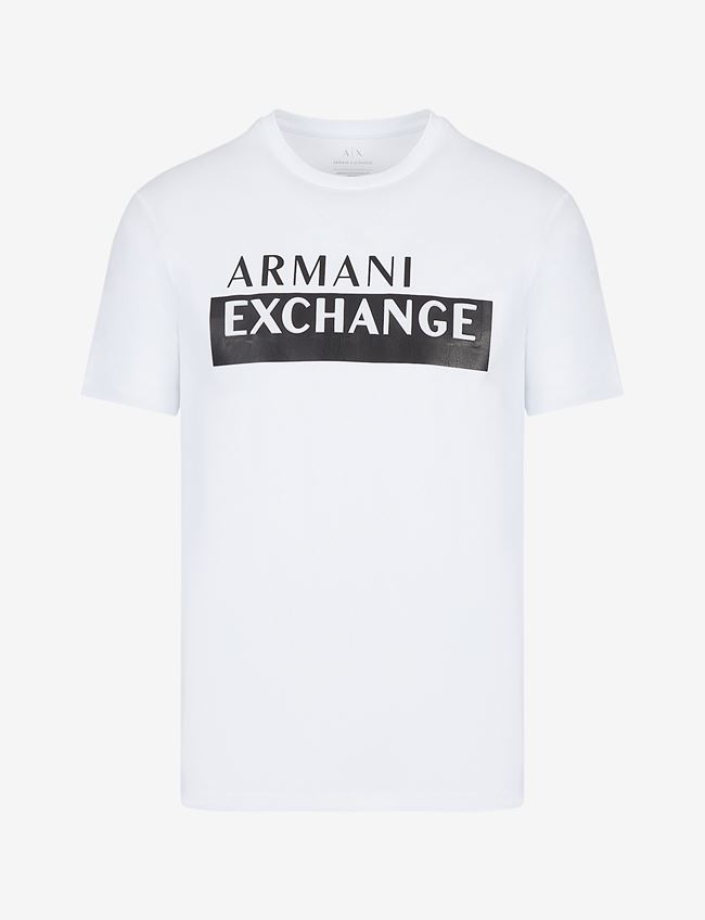 Armani Exchange T-Shirt Con Logo Bianco Cotone