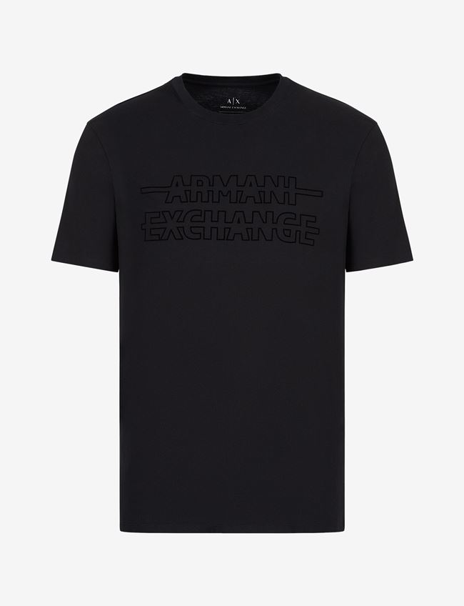 Armani Exchange T-Shirt Con Logo Nero Cotone