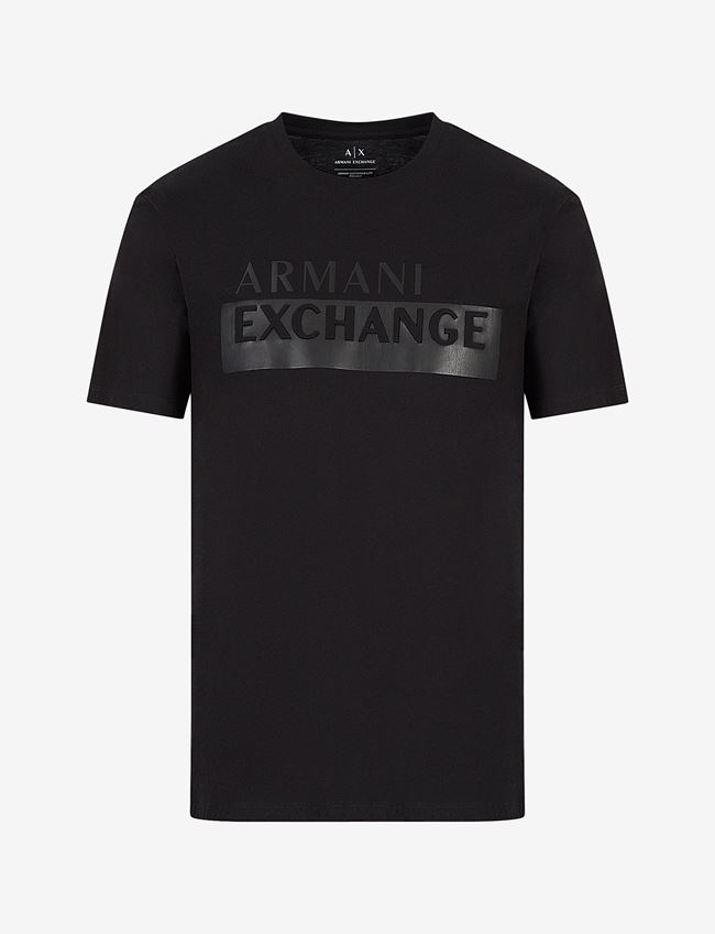 Armani Exchange T-Shirt Con Logo Nero Cotone