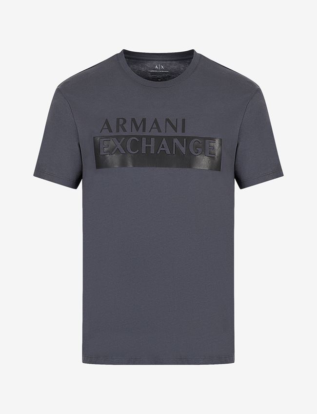 Armani Exchange T-Shirt Con Logo Blu Scuro Cotone