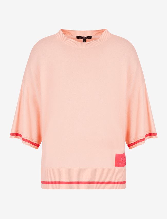 Armani Exchange Maglia Girocollo Rosa Cotone