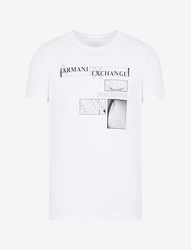 Armani Exchange T-Shirt A Maniche Corte Bianco Cotone