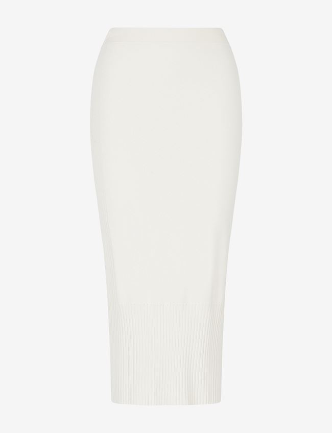 Armani Exchange Gonna Midi Avorio Viscosa, Poliammide