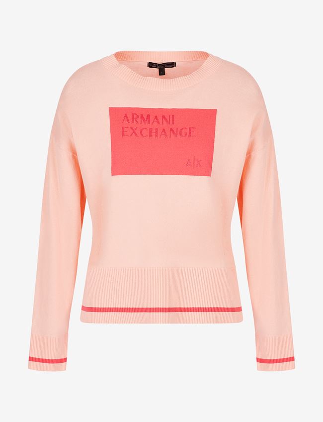 Armani Exchange Maglia Girocollo Salmone Cotone