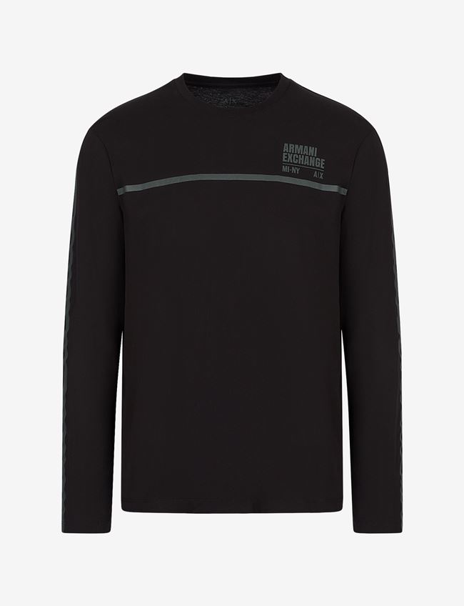 Armani Exchange T-Shirt Con Logo Nero Cotone